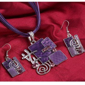 Abstract Necklace and Earring Set